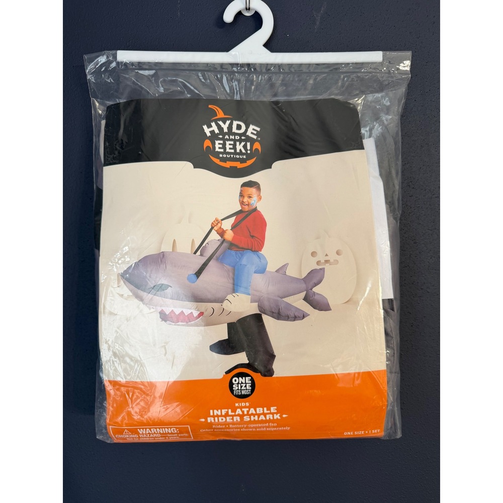 Hyde and EEK Kids Inflatable Rider Shark Costume One Size Gray NWT Halloween